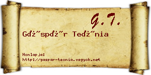 Gáspár Teónia névjegykártya